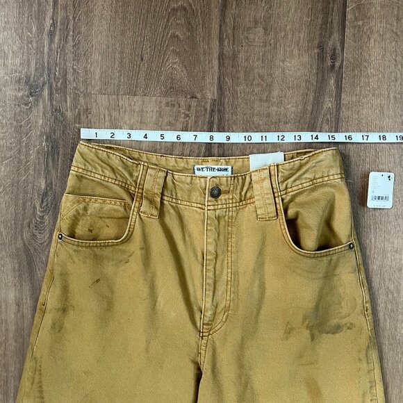 NEW Free People We The Free Chill Vibes Dropped Wide Leg Mustard Scout Jeans 28 - Picture 13 of 15